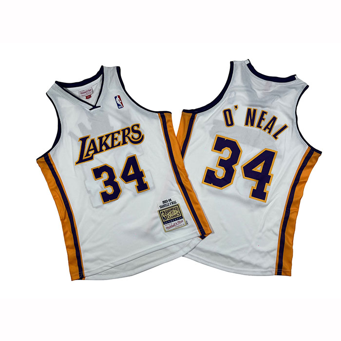 Camiseta Los Angeles Lakers Shaquille O'Neal NO 34 Mitchell & Ness 2003-04 Blanco